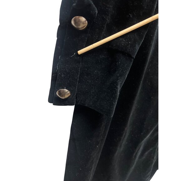 Newport News Vintage Y2K Goth Long Black Velvet Sergeant Pepper Coat - Picture 5 of 8